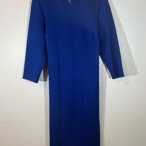 New York & Company Royal Blue Midi Sheath Dress 3/4 sleeves